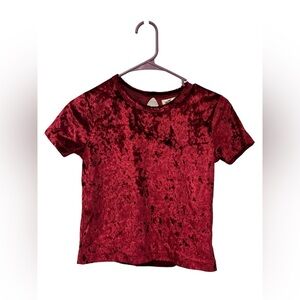 Women’s Hollister shimmery red short sleeve crop top size XS